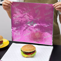 Emballage de hamburger imprimé personnalisé en papier d'aluminium pour aliments, film isolant en aluminium, film isolant en nid d'abeille