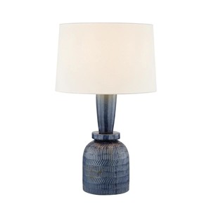 Gray Textured Hourglass Ceramic Modern Industrial Table Lamp | Bold Statement Lighting for Hotel Feature Space & Office - Product Image 2