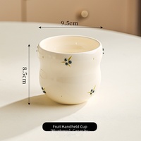 Tasses en céramique sans poignée à motif de fruits de dessin animé pour femmes et hommes, tasses à café et à dessert pour la maison et le bureau, tasses assorties pour couples, vente en gros