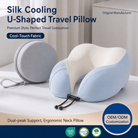 Oreiller de voyage ergonomique en mousse à mémoire de forme en U, avec housse rafraîchissante et douce, portable, pliable, personnalisable avec logo