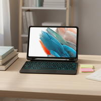 Casing Keyboard Nirkabel RGB Backlit Terpisah dengan Slot Pena dan Touchpad Cocok untuk Samsung Galaxy Tab A8 10.5"