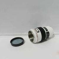 Tasse à café pour objectif de caméra Tasse à gobelet isolée en acier inoxydable pour les couples Cadeaux de photographe créatif (noir + blanc)