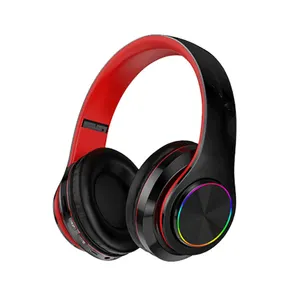 Headphone Bluetooth Nirkabel Lampu Pernapasan Warna-warni RGB Penjualan Terbaik Headset Promosi Hadiah OEM
