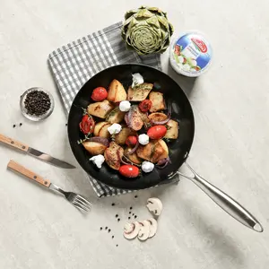 Manufacturer Customized Non-toxic 3-ply Stainless Steel General Use Non Stick Fry Pan Nonstick Skillet Frying Pan