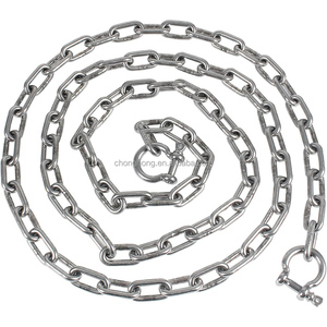 Chaîne d'ancrage marine soudée de 5/16 po, chaîne de levage robuste en acier inoxydable 316 pour bateau avec manilles, maillons de chaîne en acier inoxydable - Product Image 1