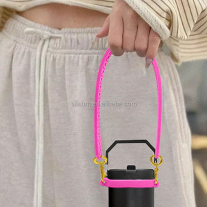 Sangle de poignée pour bouteille d'eau en silicone compatible avec la plupart des bouteilles, accessoires pour tasses, porte-bouteille durable - Product Image 4