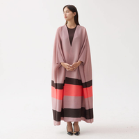 Abaya Traditionnelle Musulmane pour Femmes, Grande Taille, Respirante, Infroissable, Légère, en Polyester, Longueur Cheville, Manches Longues, Col en V, ODM