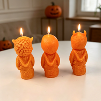 Moule en silicone pour bougies Halloween : démon, crâne, hibou 3D, lion, sorcier – Moule en plâtre pour bricolage, savon, résine, décoration intérieure