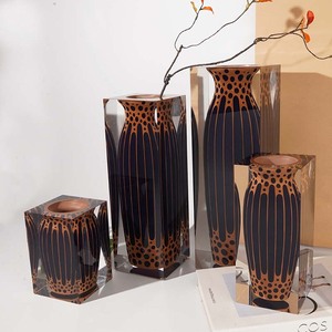 Acrylic <b>Vase</b> Set Wabi Sabi Style <b>Unique</b> Design For Home Decor Housewarming Gift - Product Image 2