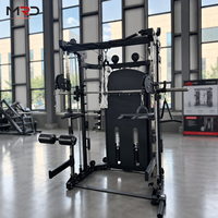 Máquina Smith Multifuncional Comercial con Cable Crossover y Power Rack Todo en Uno para Entrenamiento de Fuerza - Equipo de Gimnasio