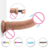 Ferngesteuerter Rosen-Vibrator Penis-Sexspielzeug USB-Aufladbar Wasserdicht 3-Geschwindigkeitsstufen Vibrierender Weicher Silikon-Gummi-Penis
