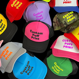 Promotional Mesh Truck Driver's Cap Sun Visor Breathable Baseball Cap Custom Puff Print logo Promotional Holiday Hats