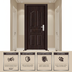 Portes <span class=keywords><strong>d</strong></span>'<span class=keywords><strong>entrée</strong></span> 3D modernes en acier pré-montées avec design graphique pour maisons - Product Image 3