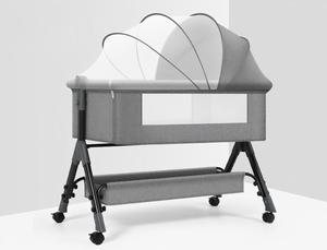 Giường cũi bằng thép không gỉ hiện đại có thể gập lại với lưới chống muỗi cho trẻ sơ sinh và trẻ em đi du lịch sử dụng phòng ngủ đầu giường - Product Image 2