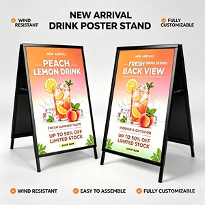 Exhibidores de Carteles Portátiles Personalizados con Marco en A, de Metal, de Doble Cara, para Exteriores, de 24 x 36 Pulgadas, Soporte para Carteles de Acera - Product Image 3