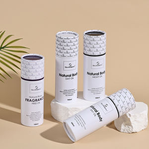 Custom Eco-Friendly Material Cosmetic Cardboard Fragrance Cylinder Box Perfume Oil Glossy <b>Paper</b> <b>Tube</b> Package - Product Image 2