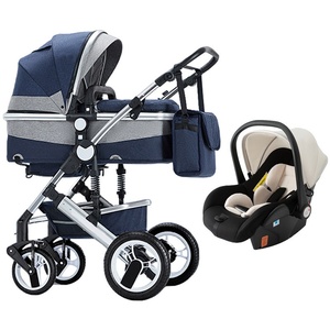 Cochecito de Bebé Cuatro en Uno, Tres en Uno, Asiento de Seguridad Bidireccional para Recién Nacidos, Asiento de Coche Tipo Cesta, Marco de Aleación de Aluminio, Capacidad de Carga de 15 kg - Product Image 1