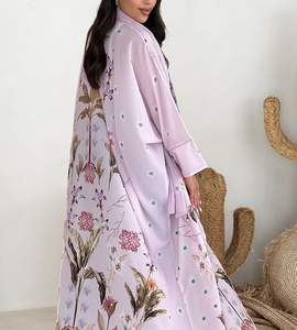 Loriya Fabricant et <span class=keywords><strong>grossiste</strong></span> d'abayas tendance, vêtements musulmans avec ourlet à imprimé large, robe islamique <span class=keywords><strong>de</strong></span> créateur - Product Image 4