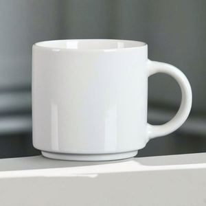 Mug moderne en céramique de couleur unie avec poignée, grande capacité, tasse à lait - Product Image 2