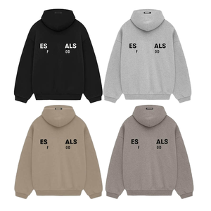 เสื้อฮู้ดดี้ถักโครเชต์บุผ้าฝ้าย 100% สไตล์วินเทจลำลองสำหรับฤดูใบไม้ร่วง  ตกแต่งสีตัดกันที่ด้านหลัง  โลโก้ขนาดใหญ่  ป้ายรีดติด  พิมพ์ลาย - Product Image 1