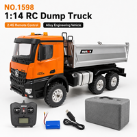 Camion benne RC en alliage 1:14 à 14 canaux, télécommandé 2.4G, véhicule de construction avec lumières, son et benne relevable, pour la vente en gros aux amateurs