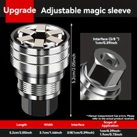 Clé à douille universelle réglable, adaptateur de douille hexagonale multi-tailles, outil manuel pour écrous et boulons