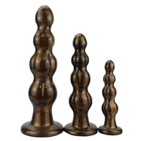 Venta al por mayor de fábrica: Nuevo plug anal de silicona resistente con múltiples bolas, impermeable, marca personalizada, varios tamaños, juguete sexual para adultos gay.