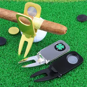 Golf Full Set Products Different Finished Cigar Holder Removable Divot Tool Hat Clip Poker Chip Ball Marker With Magnet
