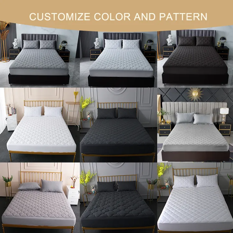 Wholesale Custom Quilted Waterproof Extra Deep Anti Allergy Microfiber Bamboo Terry Cotton Water Proof Mattress Protector Cover