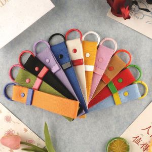 Spot Goods South Korea Nylon Chroma Canvas Webbing Lanyard Water Bottle Keychain <b>Name</b> Tag for Key Holder Clothing Keychains - Product Image 2