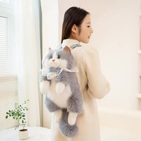 Nouvelle Peluche Chat Réaliste Qui Moaie, Sac de Transport Chat Ragdoll, Poupée en Peluche Réconfortante, Cadeau pour Toutes Occasions, Sac de Transport Animal en Peluche