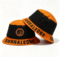 Groothandel op maat gemaakte Color Block Bucket Hat, 3D geborduurde letterprint brede rand zonnehoed unisex outdoor strand vissershoed