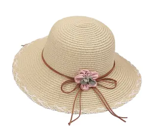 Cheap Wholesale Fashion Straw Cloche Hats Youth Colorful Summer Paper Straw Ladies Sun Hat