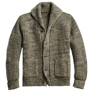 Suéter de malha com decote em v profundo, masculino, de manga comprida, de malha