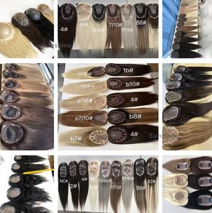 B8 # Brown Blond Ombre Fishnet European Hair Toppers para el cabello <span class=keywords><strong>de</strong></span> las mujeres Tupé <span class=keywords><strong>Rubio</strong></span> Integración Postizo - Product Image 6