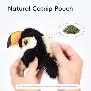 Nouveaux jouets interactifs pour chats d'intérieur : Jouet oiseau flottant avec son d'oiseau chiaquant, jouets interactifs oiseau flottant pour chats - Product Image 4
