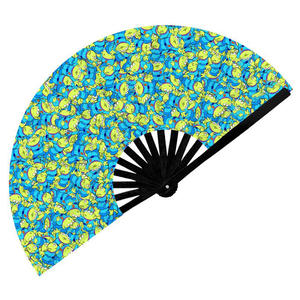 Éventails claquant de 13 pouces personnalisés, grands éventails en plastique et bambou, éventails de danse portatifs à sublimation, imprimés avec logo - Product Image 5