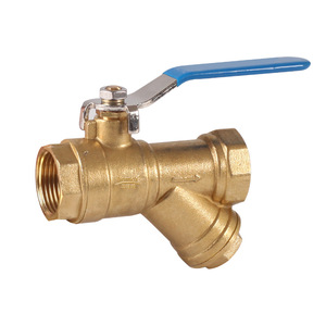 Y-type Brass Ball Valve Manual Long Handle Filter Water Valve For HVAC Systems - Product Image 1