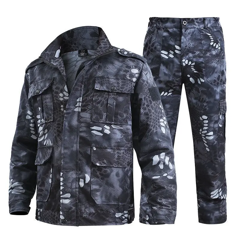 Best price Men's Camo combat Jacket and pants Tactical Suit rip stop Camouflage Clothes Uniform