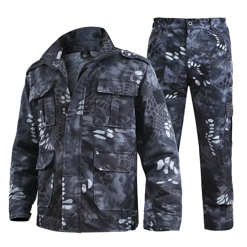 Chaqueta y pantalones de combate, traje táctico para hombre, Rip Stop camuflaje, soporte de camuflaje, chaqueta impermeable, estampado tejido, uniforme de ropa