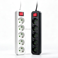 Multiprise EU 5 prises avec interrupteur principal, rallonge Schuko, barre d'alimentation standard européenne pour maison et bureau OEM ODM