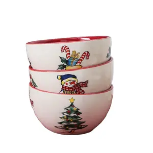Ceramic Decoration christmas large serving dough stoneware bowl