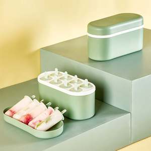 Moldes para helados de grado alimenticio, 8 cavidades, molde reutilizable para helados para niños, molde para hacer helados caseros con palo y contenedor - Product Image 3