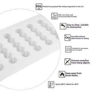 Molde de Silicona de 6 Cavidades para Bolas Cóncavas Largas, para Chocolate, Mousse, Helado - Product Image 3