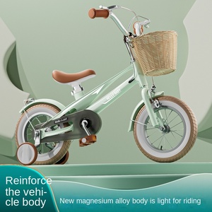Vélo pour enfants WISDOMPETGREEN avec motif de dessin animé, roues à rayons en acier, dossier arrière complet, vélo d'apprentissage pour filles - Product Image 2
