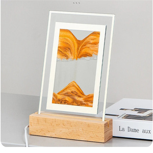 Venta al por mayor Decoración de mesa cinética diferentes colores cristal arena Imagen Arte Mar arena paisaje en movimiento pantalla arena pintura 3D Luz - Product Image 5