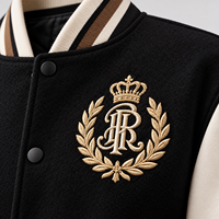 Veste d'hiver pour homme de style preppy avec logo personnalisé, manches de baseball chaudes, veste en tissu élégante avec logo pour homme