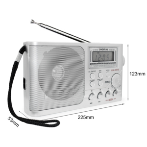 <span class=keywords><strong>Radio</strong></span> rétro portable Greadio à ondes courtes AM FM avec la meilleure réception, écran LCD, réglage de l'heure, haut-parleur - Product Image 3