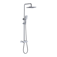 Système de douche thermostatique pour salle de bain, mitigeur de bain et de baignoire en laiton, robinet monocommande mural avec douchette à main