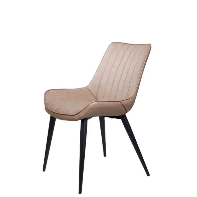 Tissu en cuir PU avec Tube en métal chromé, chaise de salle à manger à haut dossier de haute qualité, bon marché, Style moderne